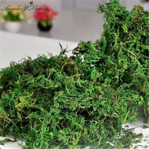 100g/bag Real Green Moss Decorative Plants Keep Dry Vase Artificial Turf Silk Flower Accessories for Flower Pot Decoration Moss