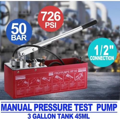 12 L Water Pressure Manual Test Pump RP50 Plumber Compatible Rothenberger