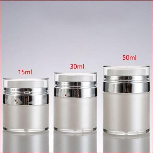 15/30/50G Cosmetic Jar,Empty Acrylic Cream Cans,Vacuum Bottle,Press Cream Jar,Sample Vials,Airless Cosmetic Container packing