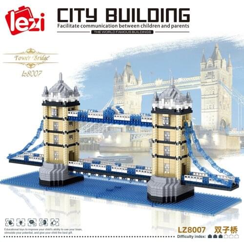 1936Pcs Tower Bridge London Building Blocks DIY Creative Toys Famous Architecture Micro Bricks for Kids Adults