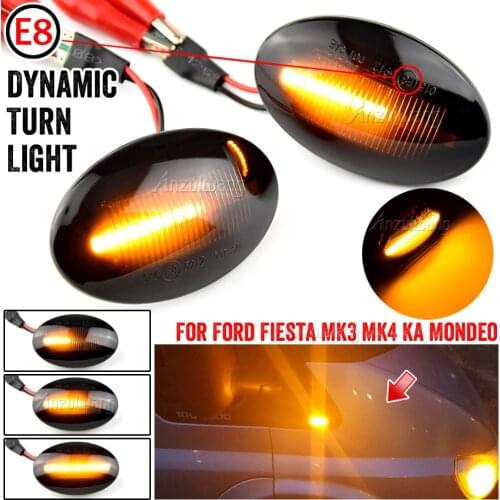 2pcs Dynamic LED Side Marker Lights 12V Flowing Turn Signal Light Blinker for Ford Ka 03-05 Street Ka 96-08 Fiesta MK III IV I