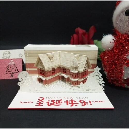 2021 New Art Block Memo Pads 3D Stick Notes Festival Stickers Papers Card Christmas Type Teared Off Decorative Notepad