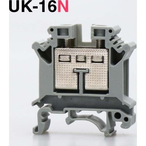 50pcs UK-16N 16square voltage terminal block rail type DIN rail universal combination terminal block multi color UK-16N