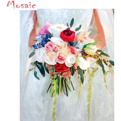 Flower Diamond Painting Cross Stitch,full square Diamond Embroidery rose diamond mosaic,puzzles 5d Diamond,wedding gifts