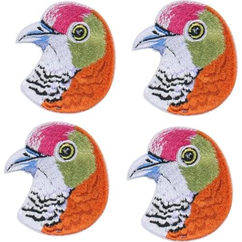 2PCS Cartoon Owl Head Clothes Applique Animals Embroidery Patches for Clothes Iron on Fabric Badge DIY Apparel Accessories