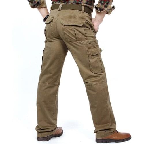 Cargo Pants Men Multi-pockets Baggy Army Green Pants Military Casual Trousers Winter Autumn Army Pants Joggers Plus Size 42 44