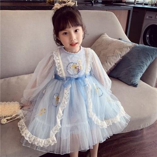Kids Clothes Girls Spring Summer Dress Children Clothes Puff Sleeve Mesh Tulle Princess Dress Vestidos Toddler Baby Tutu Dresses