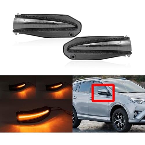 Smoked Lens Led Side Mirror Dynamic Turn Signal Sequential Indicator Blinker Lights For Toyota RAV4 MK4 XA40 2013-2018