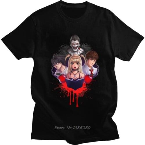 Classic Anime Death Note Tshirt Men Short Sleeve Shinigami Ryuk Manga T-shirt O-neck Soft Cotton Graphic Tee Shirt Harajuku Gift