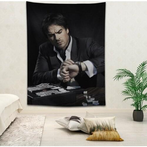 Hot Sale Custom High Quality Ian Somerhalder Wall Hanging HD Landscape 3D Printing Digital Printing Home Decoration Tapestry