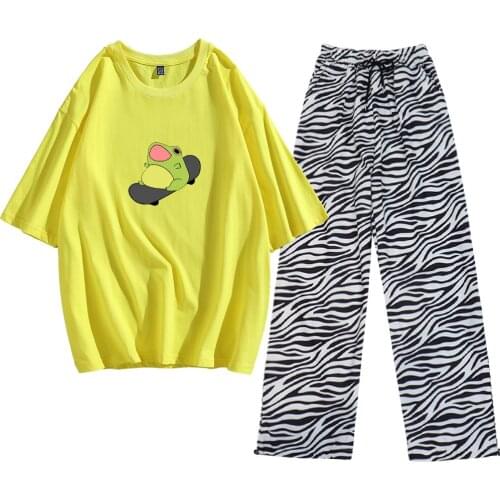 Frog on A Skateboard Cotton Shirt Cute Harajuku Casual Pants Trousers Kawaii Tees Sweat Girls Soft Joggers Unisex Chic T Shirts