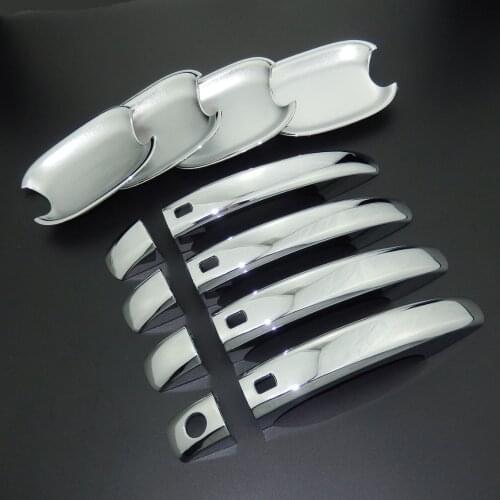 For Audi A4 B8 / Q3 / Q5 Car Styling Chrome Car Door Handle + Door Bowl Cover Trim 2008 2009 2010 2011 2012 2013 2014 2015 2016