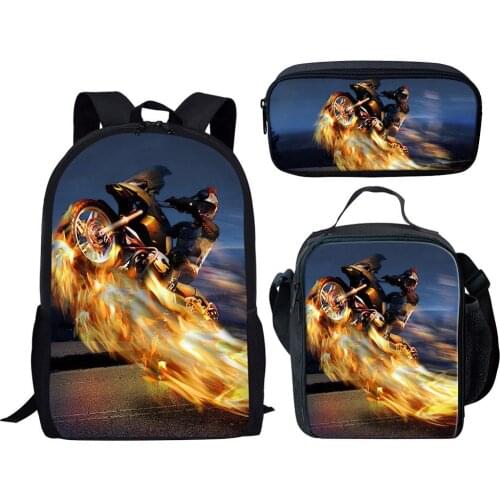 Cool Motorcycle 3D Printed Children School Bags For Girls Boys School Backpack Kids Book Bag Satchel Knapsack Mochilas Escolares