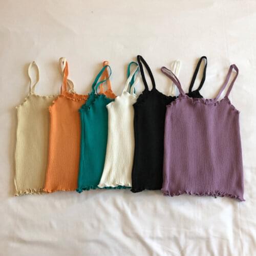 Summer Boys And Girls Children 12y 14y Tank Tops Teens Underwear Clothes Knitted Vest Camis Sexy Solid Bottoming Shirt