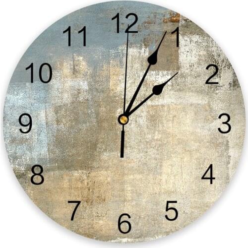 Retro Country Style Abstract Art Wall Clock For Modern Home Decoration Teen Room Living Room Needle Hanging Watch Table Clock