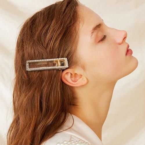 New Korean Fashion Colorful Rhinestone Crystal Pearl Cute Hairpins Barrettes Hair Clip For Girl Womens Hair Accessories