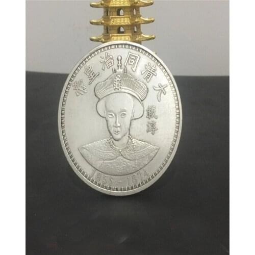 The Qing Dynasty Emperor Of TongZhi Commemorative Coin Silver Plated Dollar Coin For Home Decoration And Gifts