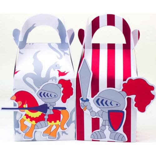 Knights In Armor Favor Box Candy Box Gift Box Cupcake Box Boy Kids Birthday Party Supplies Decoration Event Party Supplies