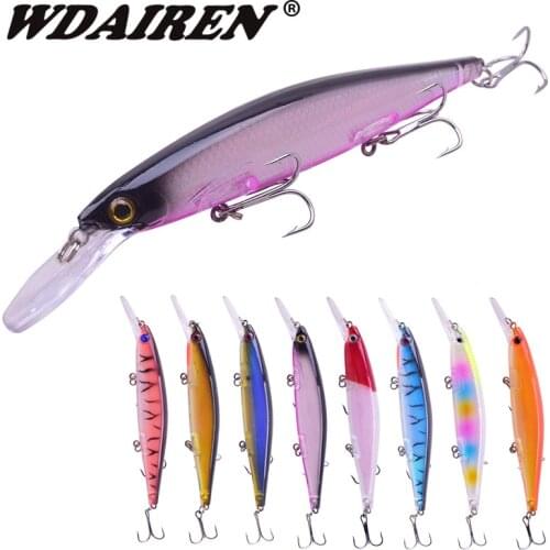 WDAIREN 12.5cm 12.5g Minnows Fishing Lure Artificial Hard bait Wobblers Crankbait Pesca Bass lures Suspension fishing Tackle