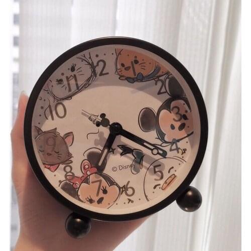 Disney Simple Luminous Small Alarm Clock Super Ring Students Lovely Girl Heart Dormitory Clock Bedroom Personality Mute Clock