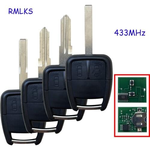 2 Buttons Remote Car key Transponder Chip ID40 433Mhz For Opel Vauxhall Astra Vectra Zafira HU43/HU100/YM28/HU46 Blade Optional