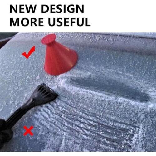 1pcs Auto Car Magic Window Windshield Car Ice Scraper Shaped Funnel Snow Remover Deicer Cone Deicing Tool Scraping ONE Round