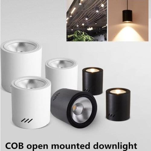 LED waterproof Ip65 Surface Mounted COB Ceiling Downlight 12W 15W 24W 36W 50W AC85-265V warm white LED downlight Spot light
