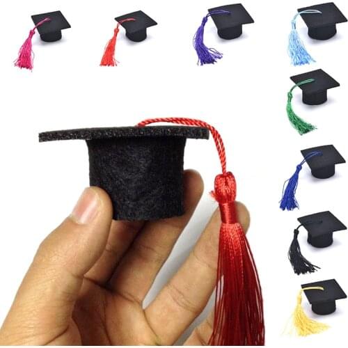 Wine Gift Decoration Cute Mini Doctor Hat With Tassels Wine Bottle Toppers Bottle Caps Covers Home Party Supplier