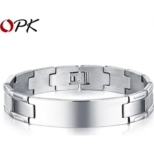 Amazon Cross Border Jewelry Wholesale Simple Fashion Glossy Mens Stainless Steel Titanium Bracelet