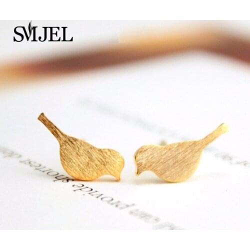 SMJEL New Tiny Cute Bird Stud Earrings for Women Summer Gift boucle d'oreille femme 2017 10pcs-S090