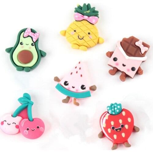 10pcs/lot Mini Fruit Cartoon Resin flatback Charm For DIY Hair Bow Scrapbooking Decoration