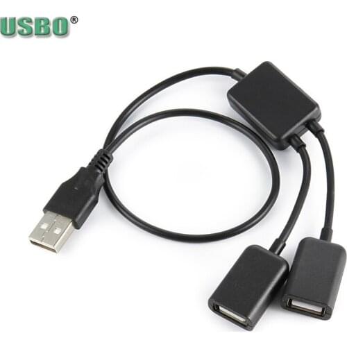 30cm Desktop notebook keyboard mouse USB2.0 HUB Male 1 to 2 Female Extension Power cable Data Line Free Driver
