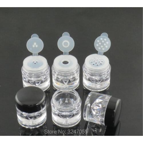 3G 60pcs/lot High Grade Empty AS Loose Powder Bottle, Cosmetic Eyeshadow Powder Packing Bottle, Plastic Cosmetic Blusher Package