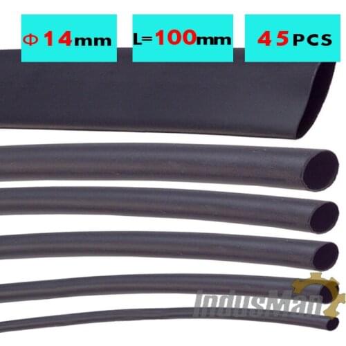 45PCS heat shrink tubeing measured 14 mm in diameter length 100mm
