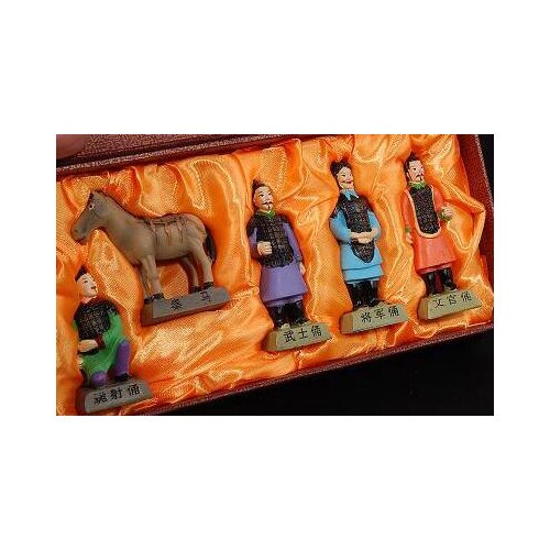 Five sets of Xi'an tourist souvenirs terracotta warriors and horses Wind Ancient Traditional Model Resin decoration 5PC SET craf