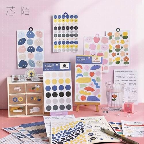 6 Sheets/set Kawaii Face Alphabet Letter Stickers Self Adhesive Sticker For Scrapbooks Card Craft School Projects