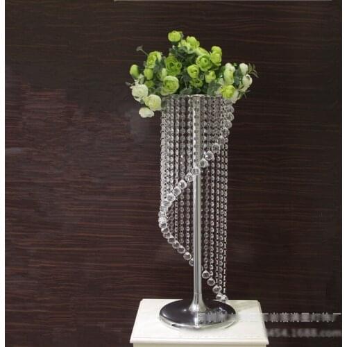 70cm Tall Silver metal flower stand Table Centerpiece Road Leads Wedding Decoration