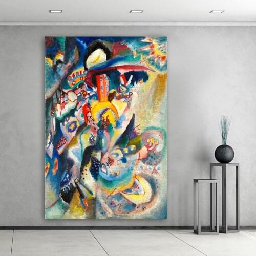 Wassily Kandinsky Abstract Oil Painting Canvas Painting Wall Art Pictures Oil Painting for Living Room MOSCOW II Home Decor