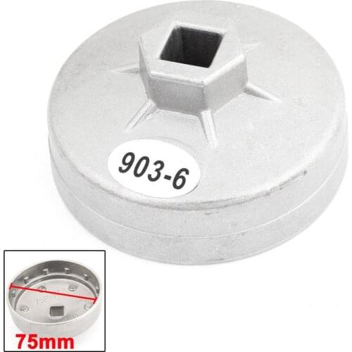 Aluminum Car Auto Oil Filter Wrench Socket Remover Tool 75mm 18 Flute 903-6 For Renault