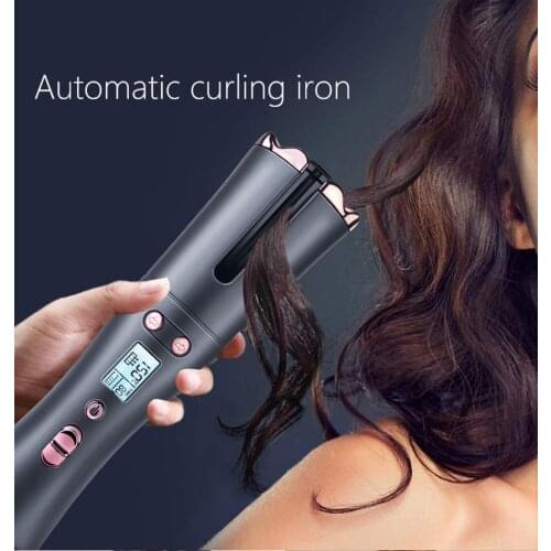 Automatic Hair Curler USB Charging Curling Iron Wireless LCD Digital Display Hair Curlers Rollers Machine Curling Irons Crimper
