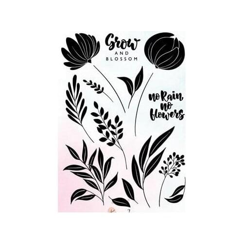 Flower Clear Stamp for Scrapbooking Transparent Silicone Rubber DIY Photo Album Decor 0507