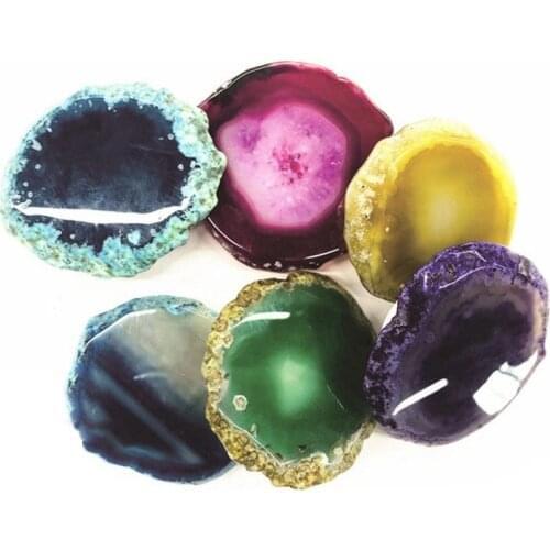 Real Agate Stone Grip Phone Holder Gold Foil Edging Cell Phone Holder Stand Bracket with Irregular Shape Stone