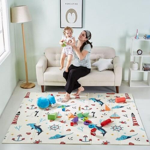 Kids Blanket Foldable Baby Play Mat Educational Childrens Carpet Soft Toddlers Crawling Pad Games Mat For Children with Bag