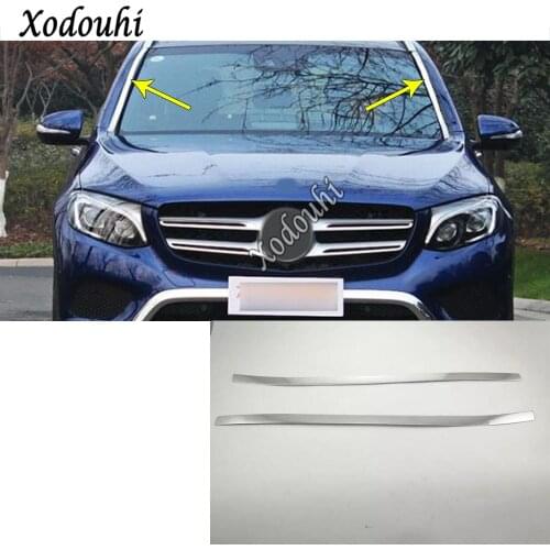 For Mercedes Benz GLA 2015 2016 2017 2018 2019 Car Styling Cover Stick Stainless Steel Front Head Glass Windshield Frame Trim
