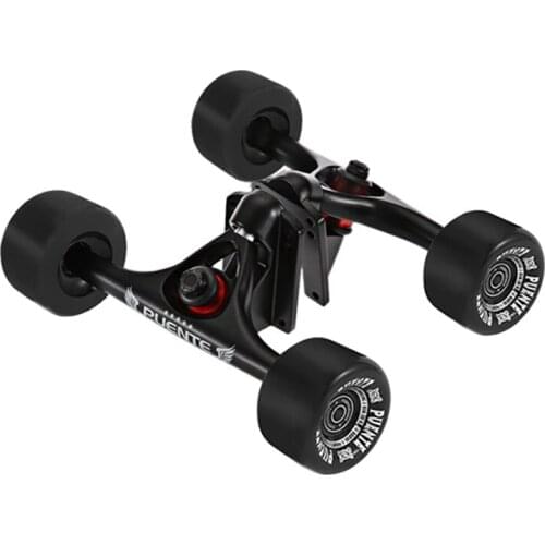 PUENTE Skateboard Truck with 70x42mm Skate Wheels Riser Pad Bearing Hardware Installing for Big Wheels Skateboard