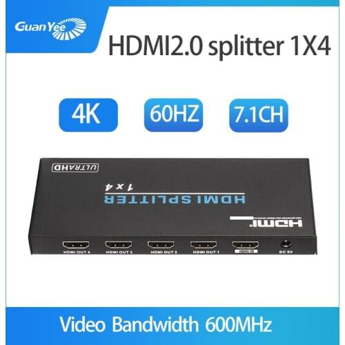 Hdmi2.0 splitter 4K hd one in four out computer TV splitter 1x4