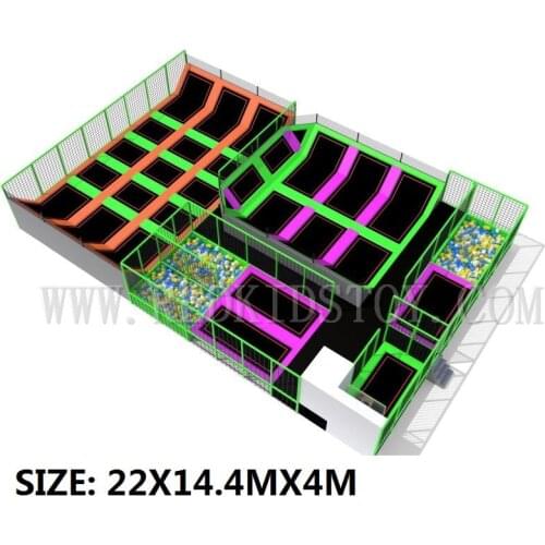 Exported to Japan Attractive Indoor Trampoline Court Both for Adults and Children HZ-LG043