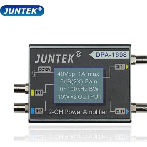JUNTEK DPA-1698 2-CH DC Function Generator Amplifier 0-100KHz 10W*2 for DDS Functional Signal Generator