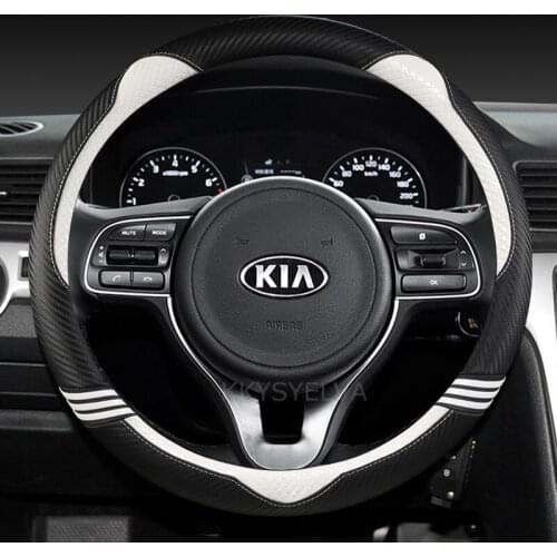 Leather Car Steering Wheel Cover for Kia Rio 2 3 4 X Line Kombi Sedan Auto Accessories Interior