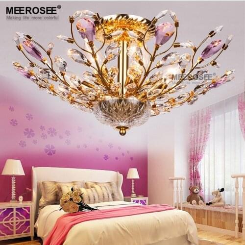 New Chandelier Light Luxurious Silver Color Crystal Chandelier Light Fitting Golden Color Mounted Lamp Lustre Living Dining Room
